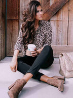 Stunncal Leopard Print Long Sleeve Shirt