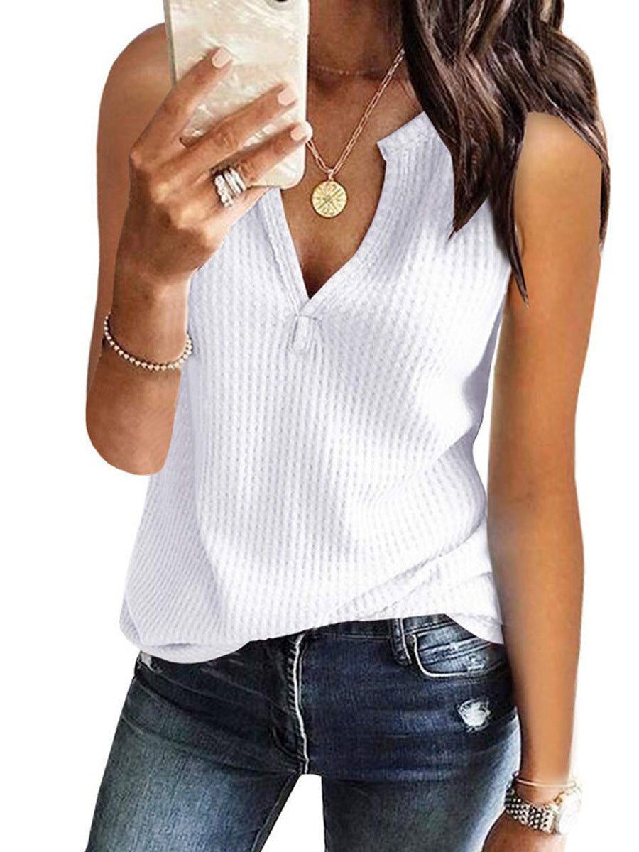 Stunncal V-Neck Solid Color T-Shirt (16 colors)