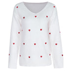 Stunncal Love Polka Dot V-Neck Sweater