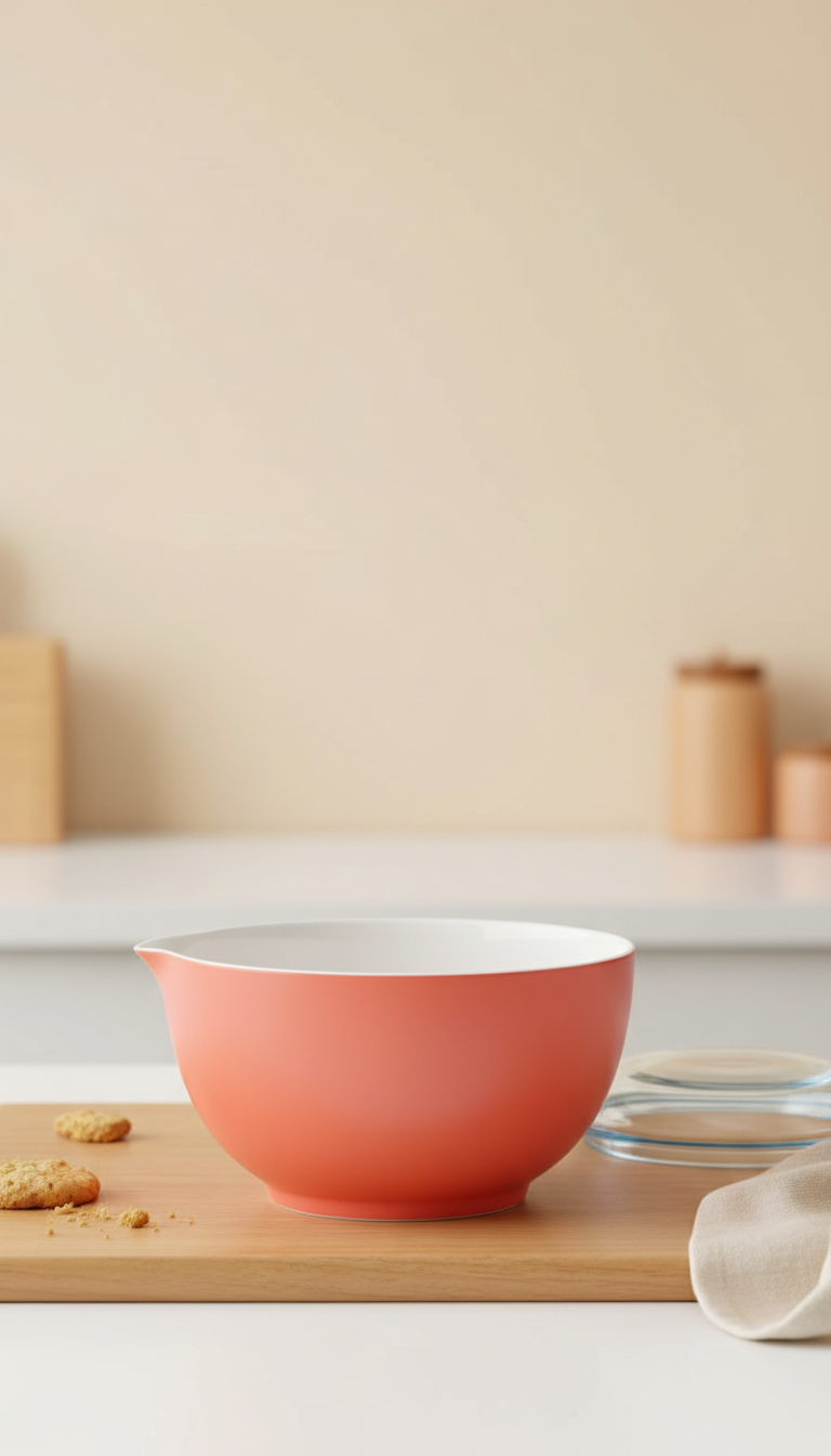 Coral Pop mixing bowl, sturdy plastic