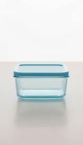 Fresh Blue glass storage container with lid