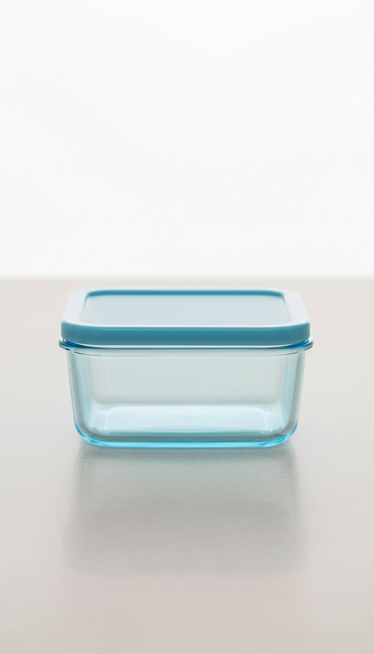 Fresh Blue glass storage container with lid